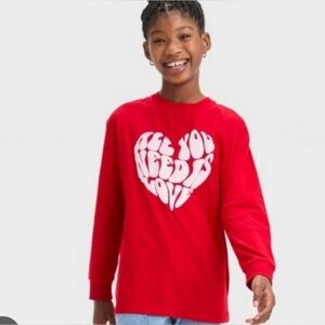 art class Girl’s Valentine Love is All You Need Long Sleeve Shirt- Size 8- BNWT